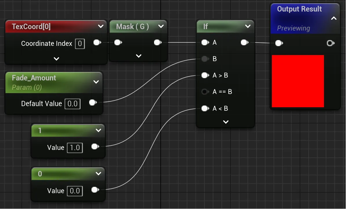 Fade material function