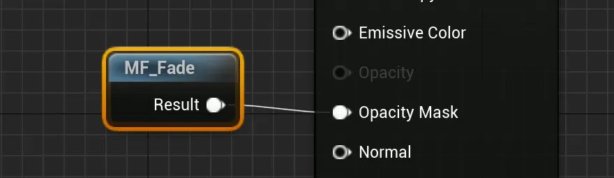 Fade material function link