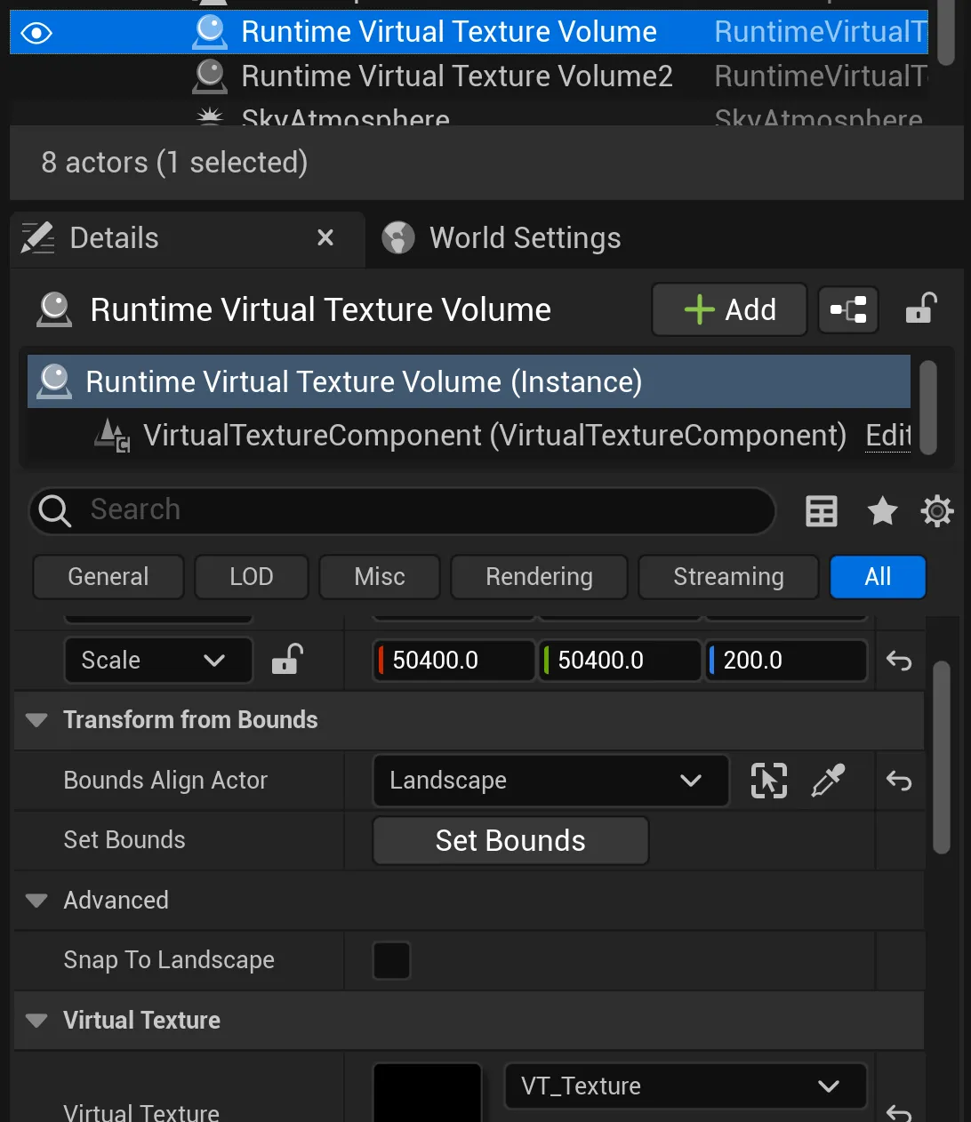 Runtime Virtual Texture Volume