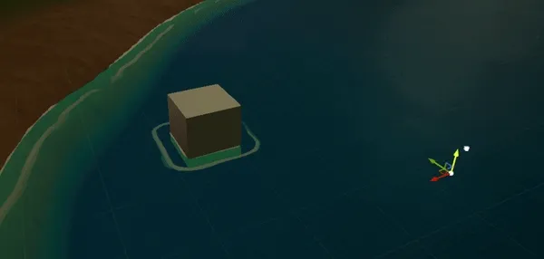Water material result in game