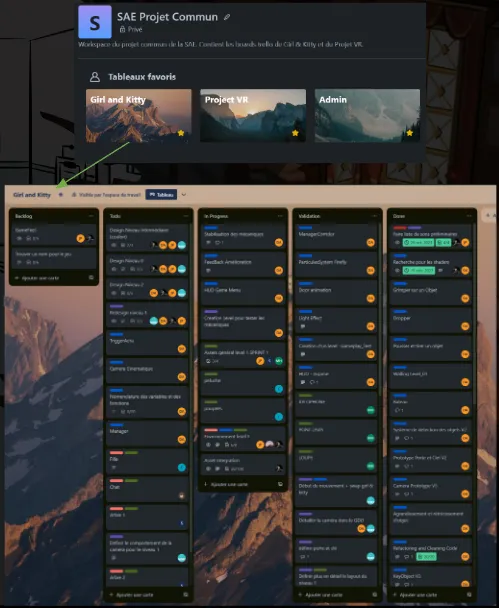 Trello Girl and Kitty board