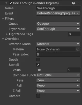URP AssetRenderer setup for Cutter feature