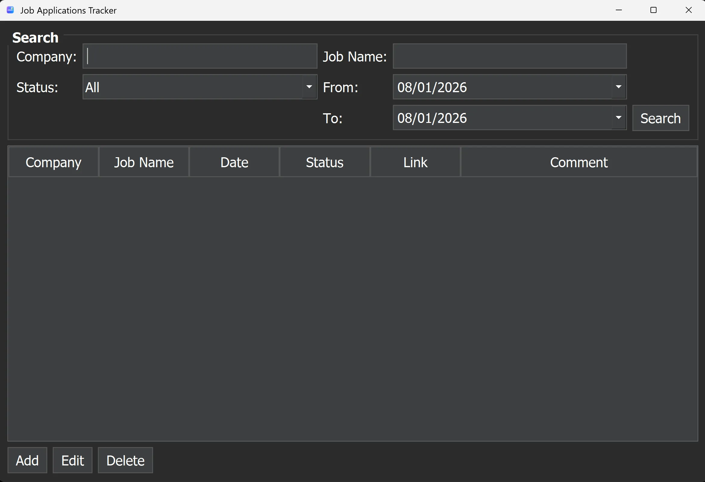 JobAT main window screenshot