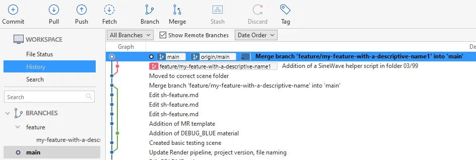SourceTree Pull on main after merge